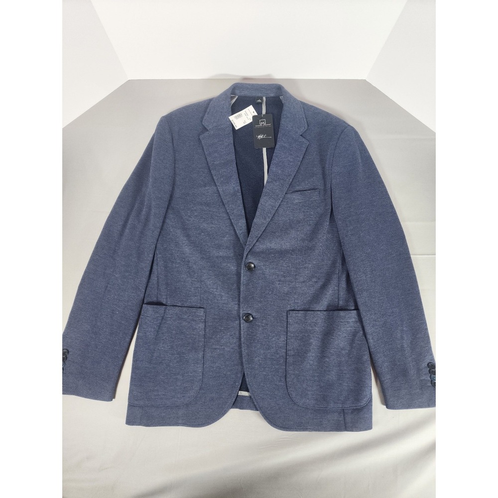 NWT‎ Lot Michael Strahan Mens Modern Fit Knit Sport Coat Blazer Blue Grey Navy M - Picture 3 of 16